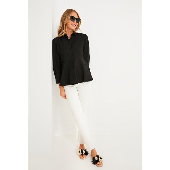 POMANDER PLACE Black Ashlen Blouse Size M NWT Retail $98 Tuckernuck - Picture 6 of 7